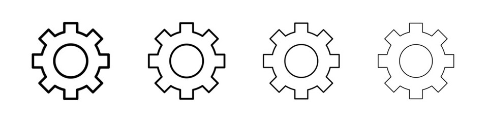 Gear icon linear logo isolated