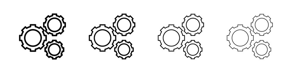 Gears icon linear logo isolated