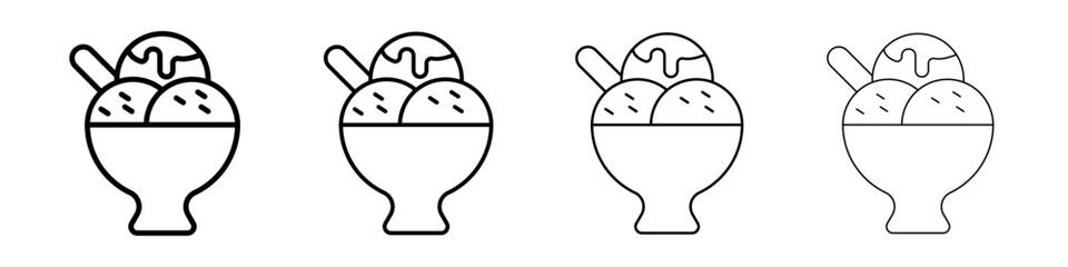 Gelato ice cream icon linear logo isolated
