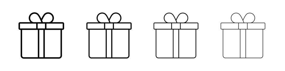 Gift box icon linear logo isolated