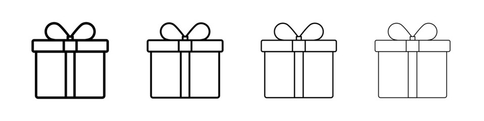 Gift boxes icon linear logo isolated