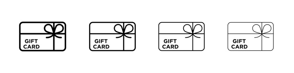 Gift card icon linear logo isolated