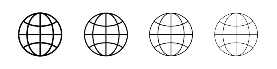 Globe icon linear logo isolated