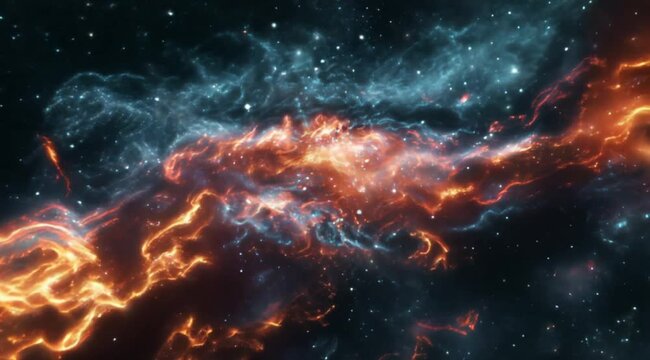 Dive into the mesmerizing depths of the universe, showcasing intense hues, swirling gases, and celestial phenomena that capture the essence of space exploration during a cosmic event