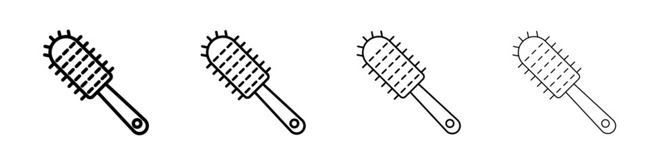 Hair comb icon linear logo isolated