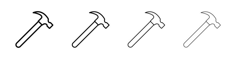 Hammer icon linear logo isolated