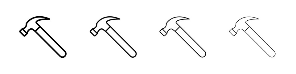 Hammer icon linear logo isolated