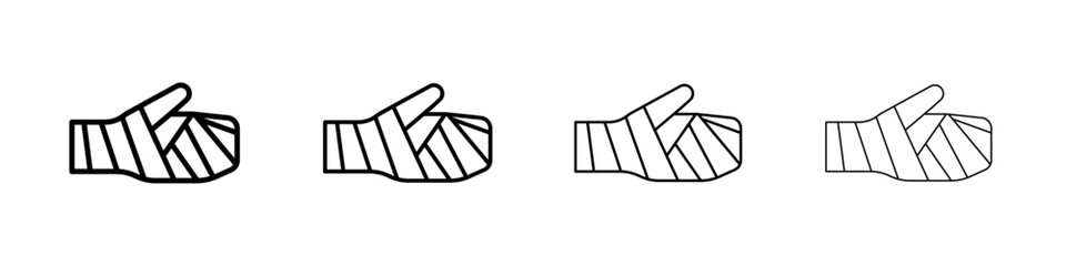 hand accident icon linear logo isolated