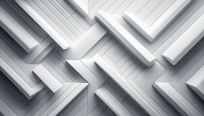 Obraz premium modern white geometric background with 3d square layers and subtle shadows