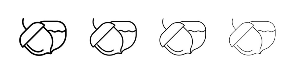 Hazelnut icon Outline sign symbol set