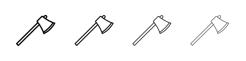 Hatchet icon Outline sign symbol set