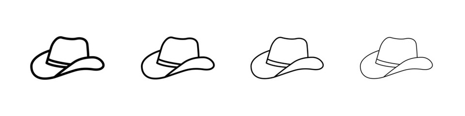 Hat Icon Outline sign symbol set