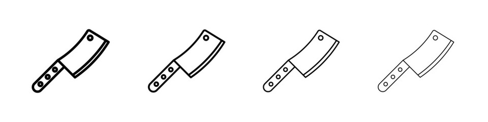Hatchet icon Outline sign symbol set