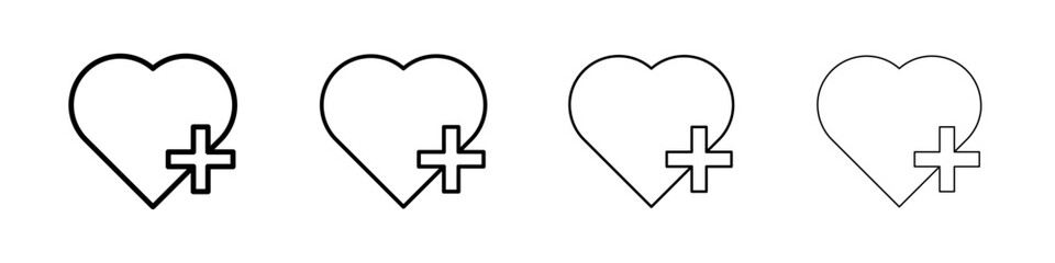 Health care icon Outline sign symbol set