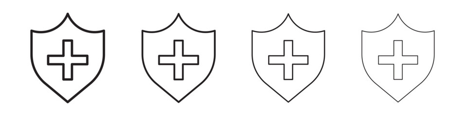 Obraz premium Health insurance icon Outline sign symbol set