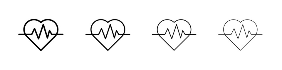Heartbeat icon Outline sign symbol set