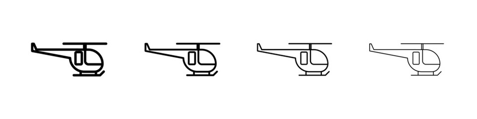 helicopter helipad icon Outline sign symbol set