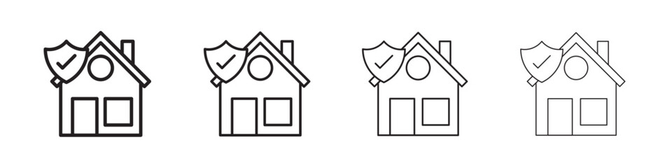 home insurance icon Outline sign symbol set