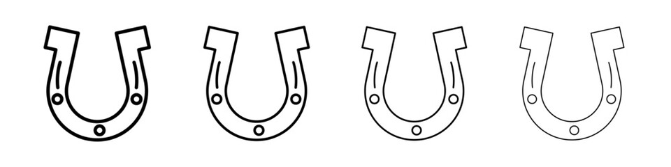 Horseshoe icon Outline sign symbol set
