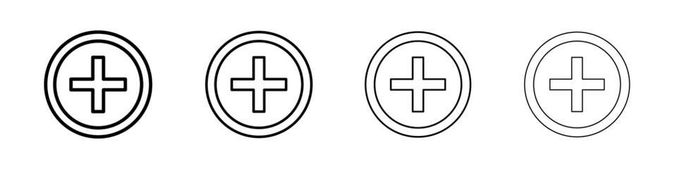 Hospital sign icon Outline sign symbol set