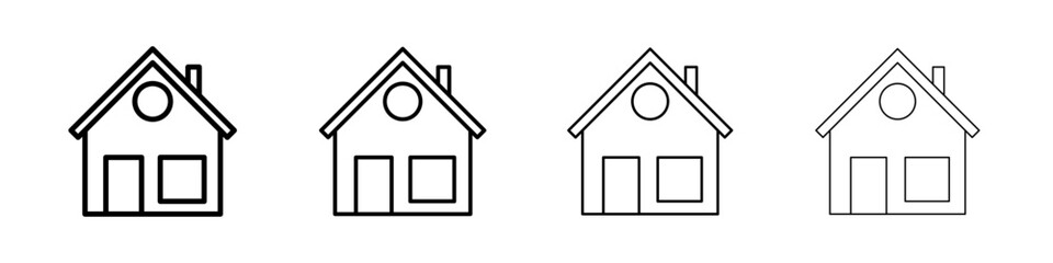 House icon Outline sign symbol set