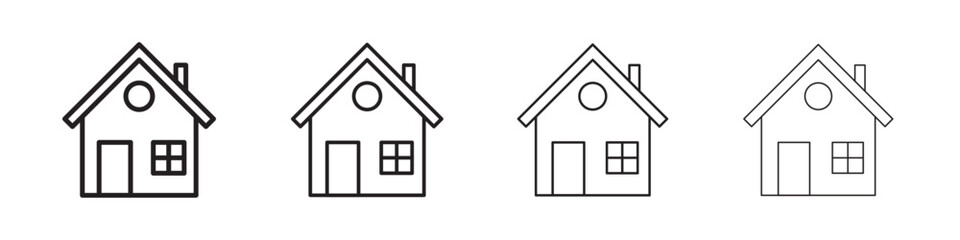 House icon Outline sign symbol set