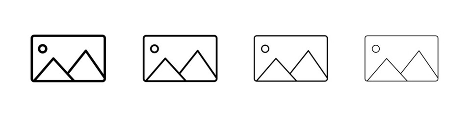 image or photo icon Outline sign symbol set