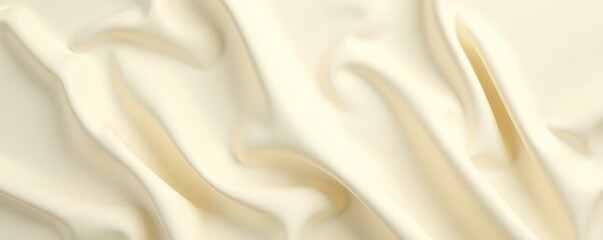 Fototapeta premium Wrinkled cream fabric, showing folds and creases , texture, design