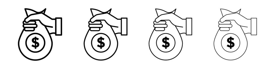 Investment icon Outline sign symbol set