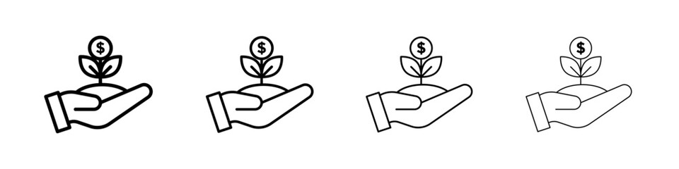 Investment icon Outline sign symbol set