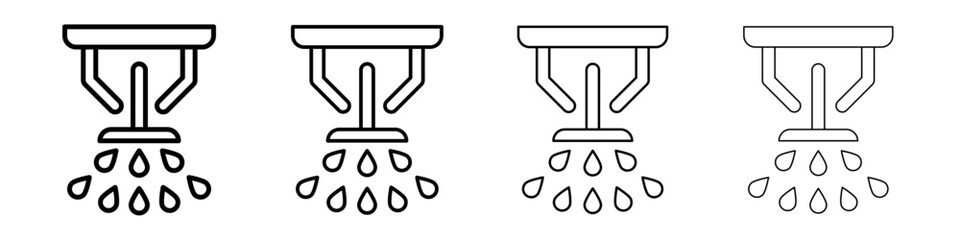 Irrigation icon Outline sign symbol set
