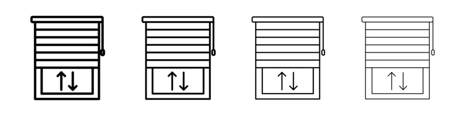 Jalousie icon Outline sign symbol set