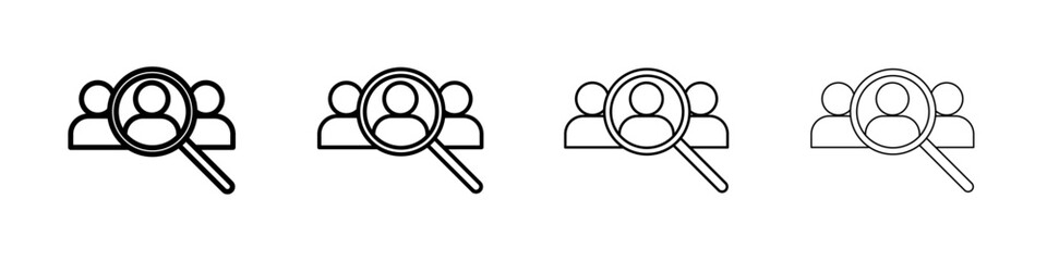Job candidate icon Outline sign symbol set