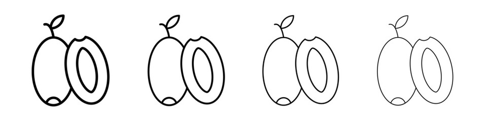 Jujube icon Outline sign symbol set