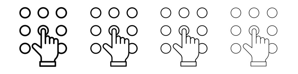Keypad icon Outline sign symbol set