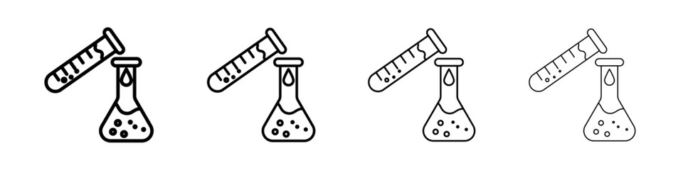 Laboratory test icon Outline sign symbol set