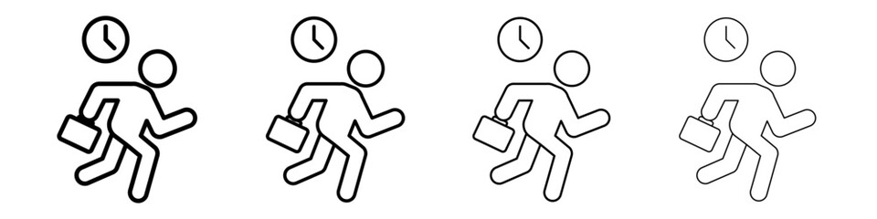 Late icon Outline sign symbol set