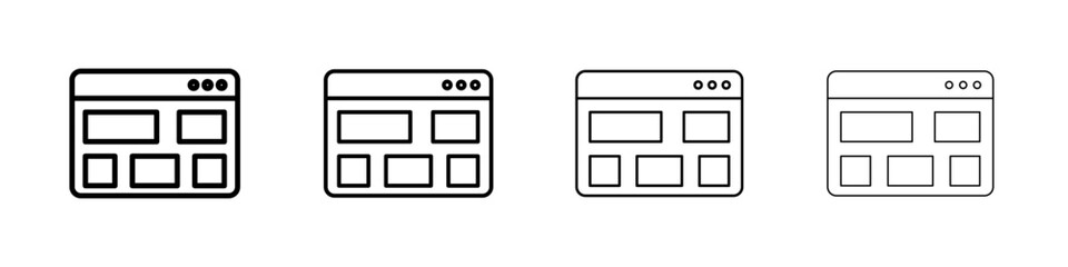Fototapeta premium Layout icon Outline sign symbol set