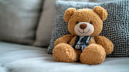 Obraz premium Cozy teddy bear sofa comfort home d?cor