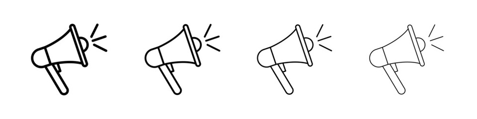 Loud Speaker icon Outline sign symbol set