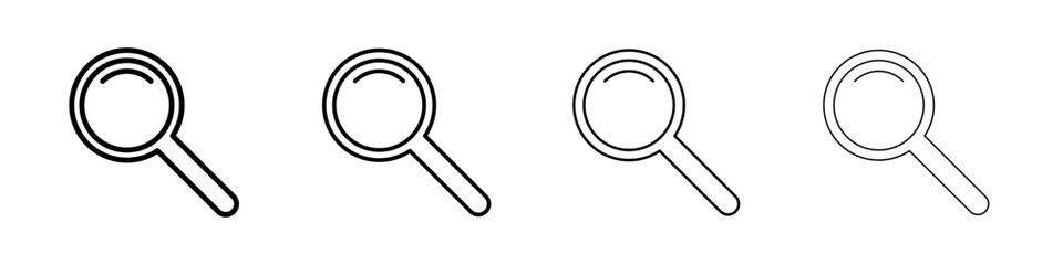 Loupe icon Outline sign symbol set