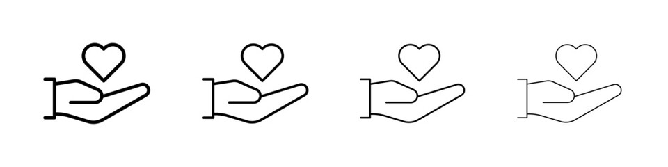 love icon Outline sign symbol set