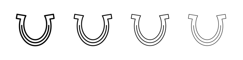 lucky horseshoe icon Outline sign symbol set