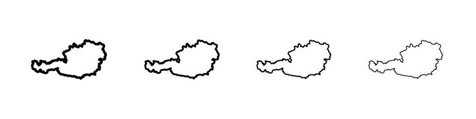 map of Austria icon Outline sign symbol set