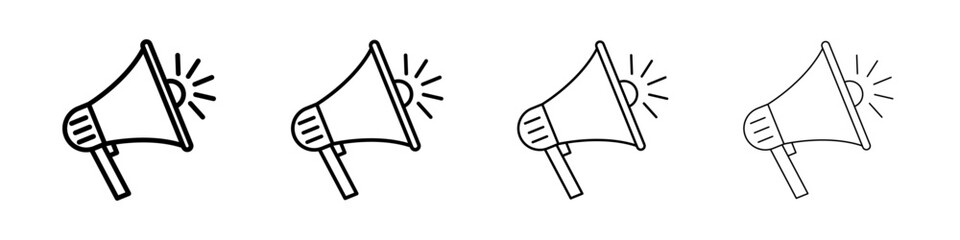 Megaphone icon Outline sign symbol set