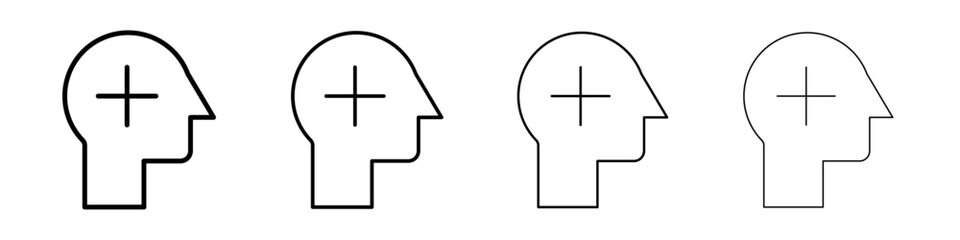 Mental health icon Outline sign symbol set