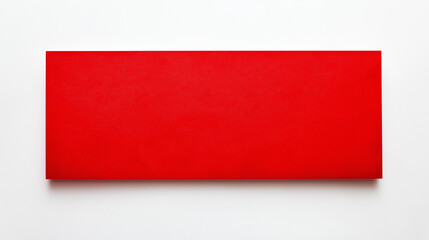 red rectangular blank banner , white background , promotional banner mockup , minimalist design for advertising