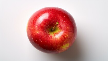 top view of red apple isolated on white background