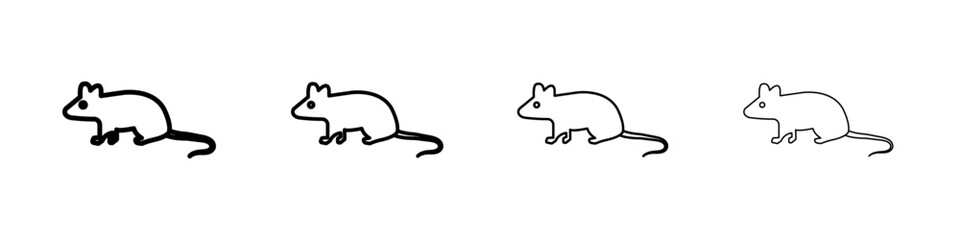 Mouse animal icon Outline sign symbol set