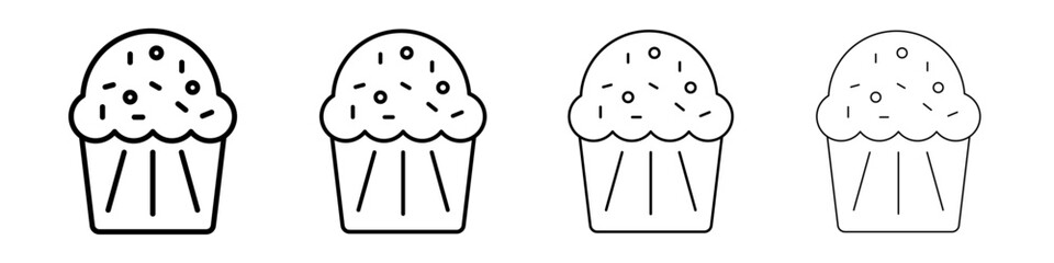 Muffin Icon Outline sign symbol set